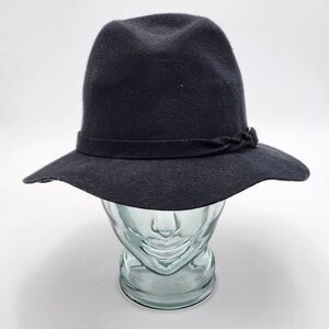APT 9 Wool Black Twisted Band Fedora Hat